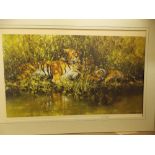 DAVID SHEPHERD SIGNED LIMITED EDITION PRINT 'SLEEPY TIGERS' NUMBER 29/850 SIGNED IN PENCIL WITH