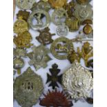 A VARIED SELECTION OF VINTAGE AND REPRODUCTION CAP AND INSIGNIA BADGES INCLUDING: ROYAL DUBLIN