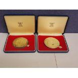 TWO BOXED ROYAL MINT HM SILVER COMMEMORATIVE MEDALS 25TH ANNIVERSARY CORONATION OF HM QUEEN