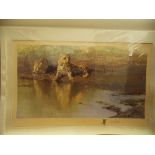 DAVID SHEPHERD SIGNED LIMITED EDITION PRINT 'COOL WATERS' NUMBER 409/850 SIGNED IN PENCIL WITH