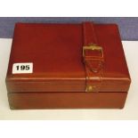 VINTAGE BROWN LEATHER ROLEX PRESENTATION WATCH BOX ONLY WITH TAG