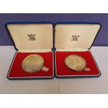 TWO HM SILVER ROYAL MINT MEDALLIONS COMMEMORATING THE SILVER JUBILEE 2.