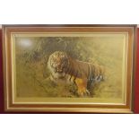 DAVID SHEPHERD SIGNED LIMITED EDITION PRINT 'TIGER FIRE' NUMBER 759/850 SIGNED IN PENCIL WITH