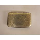 HM LONDON GEORGIAN SILVER SNUFF BOX WITH BRIGHT CUT AND FLORAL DECORATION,