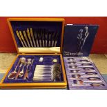 CANTEEN OF VINERS STAINLESS STEEL 'LOVE STORY' CUTLERY SERVES SIX AND A SET OF FISH CUTLERY SERVES
