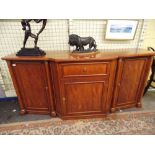 REPRODUCTION PRESOTTO CHERYWOOD SIDE CUPBOARD WITH CENTRAL FRIEZE DRAWER OVER CUPBOARDS