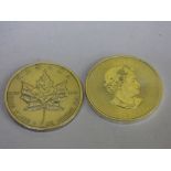 TWO CANADIAN FINE SILVER 1 OUNCE $5 PIECES