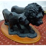 LIMITED EDITION OF 500 SCULPTURE OF LIONS TITLED: 'BEAUTY AND THE BEAST' WITH ORIGINAL GALLERY