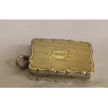 HM BIRMINGHAM SILVER VINAIGRETTE WITH SHAPED BORDERS AND ENGINE TURNED DECORATION AND FOLIATE