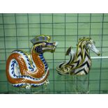 TWO ROYAL CROWN DERBY FIGURE PAPERWEIGHTS,