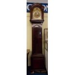 MID 18TH CENTURY MAHOGANY LONGCASE CLOCK- ARCHED BRASS DIAL THOMAZON S FITTER LONDON-STRIKE/SILENT