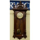 19TH CENTURY WALNUT VIENNA WALL CLOCK