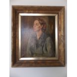 A. FORBES OILS ON CANVAS HALF LENGTH PORTRAIT OF A LADY SGD DATED 51 .