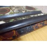 BLACK SLATE AND MARBLED DESK STANDISH WITH INKWELL