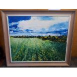 DOROTHY SHORTLAND 1908-1989 OILS ON CANVAS THE WIND BREAK THE ISLES OF SCILLY SGD FRAMED 75CM X