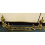 19TH CENTURY NEO CLASSICAL REVIVAL GILT METAL HEARTH FENDER 115CM