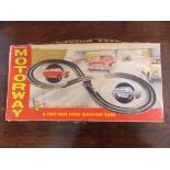 MARX TOYS MOTORWAY AND TWO FAST LONG RUNNING CARS