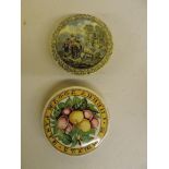 RIMNELS CHERRY TOOTHPASTE POT LID AND ONE OTHER (A/F) 8CM DIAMETER