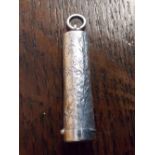 BIRMINGHAM SILVER ENGRAVED CHEROOT CASE AND CHEROOT HOLDER THEREIN 6CM