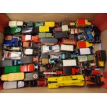 CARTON OF UNBOXED MAINLY MATCHBOX DIECAST VINTAGE CARS AND WAGONS