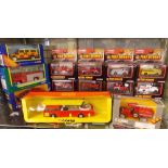 SHELF OF CORGI DIECAST MODEL FIRE ENGINES AND FIRE HEROES COLLECTION INC 57905-TY86301, 37315,