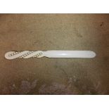 19TH CENTURY IVORY LETTER KNIFE WITH BEAD DECORATION 26CM