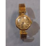 LADIES 9CT GOLD ROLEX WRIST WATCH ON 9CT FRONT AND BACK BRACELET STRAP - GLASS A/F