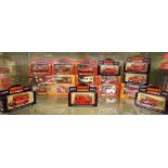 SHELF OF MINT AND BOXED LLEDO LONDON'S BURNING DIECAST MODELS