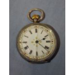 SILVER CASED POCKET WATCH - GLASS A/F