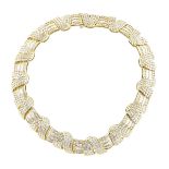 18K YELLOW GOLD NECKLACE set with 765 brilliant cut and 285 baguette cut diamonds (approx. 27.50ct.