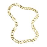 18K YELLOW GOLD MODIFIED CURB LINK CHAIN length 18" — 45.7 cm., 123.2 grams