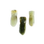 SET OF THREE JADE CICADAS, HONGSHAN CULTURE, NEOLITHIC PERIOD OR LATER 紅山文化小玉蟬三件 One of yellow-white