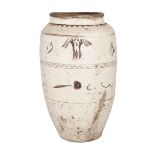 CIZHOU LARGE STORAGE JAR, YUAN (1279-1368) OR MING DYNASTY (1368-1644) 元或明 磁州窯大甕 Well potted, rising