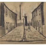 LAURENCE STEPHEN LOWRY (1887-1976)STREET IN ADELPHI, SALFORD, 1955Charcoal drawing heightened