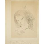 MARIE LAURENCIN (1883-1956)PORTRAIT (â€HEAD OF A YOUNG GIRL, GREEN LAURELS IN HER HAIRâ€),