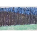 WOLF KAHN (1927-)UNTITLED (WOODED LANDSCAPE), 1986Mixed media with pastel on paper; signed and