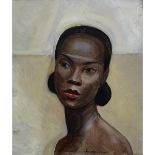 SERGEY YURIEVICH SUDEIKIN (SOUDEIKINE) (1883-1946)HEAD OF BLACK MODEL, #64Oil on canvas; signed