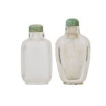 TWO ROCK CRYSTAL SNUFF BOTTLES, 19TH CENTURY 清十九世紀 水晶鼻煙壺兩件 Each well and smoothly carved, one of