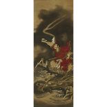 JAPANESE TOSA SCHOOL PAINTING, 17TH/18TH CENTURY 土佐派圖繪 Ink and colour on silk, matted and framed,