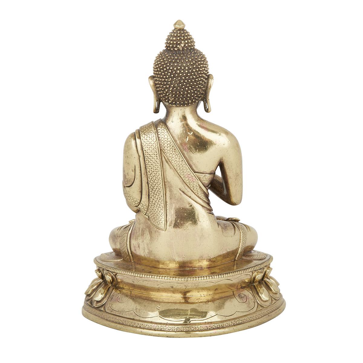 A BRONZE FIGURE OF MAITREYA BUDDHA, 18TH/19TH CENTURY 清十八/十九世紀 彌勒菩薩坐像 The deity seated in dhyanasana - Image 2 of 2