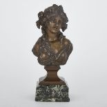 AFTER JOSEPH CHARLES MARIN (FRENCH, 1759-1834)BUST OF A BACCHANTEpatinated bronze, incised ‘