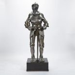 VICTORIAN 16TH CENTURY MAXIMILIAN STYLE SUIT OF ARMOUR, 19TH CENTURYmounted standing with two-