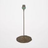 TIFFANY STUDIOS QUEEN ANNE’S LACE BRONZE AND FAVRILE GLASS CANDLESTICK, EARLY 20TH CENTURY