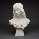 CESARE SCHEGGI (ITALIAN, 1833-1876)BUST OF A YOUNG WOMANCarrara marble, signed C. Scheggi,