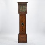 QUEEN ANNE SEAWEED MARQUETRY AND BURL WALNUT QUARTER CHIMING TALL CASE CLOCK, LONDON, EARLY 18TH