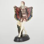 GOLDSCHEIDER FIGURE OF ‘BUTTERFLY GIRL’, JOSEF LORENZL, 1920Swearing a colourfully painted