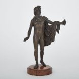 ITALIAN BRONZE MODEL OF THE APOLLO BELVEDERE, 19TH CENTURYafter the ancient, modelled standing
