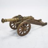 DUTCH BRONZE 17TH CENTURY STYLE SALUTING CANNON, 19TH CENTURYwith crowned coat of arms, dolphin