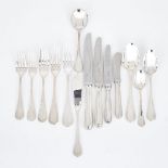 FRENCH SILVER PLATED ‘ALBI’ PATTERN FLATWARE SERVICE, CHRISTOFLE, 20TH CENTURYcomprising one