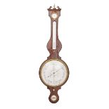 LARGE GEORGIAN MAHOGANY WHEEL BAROMETER, P. GIVSANI, WOOLVERHAMPTON [SIC], C.1800with